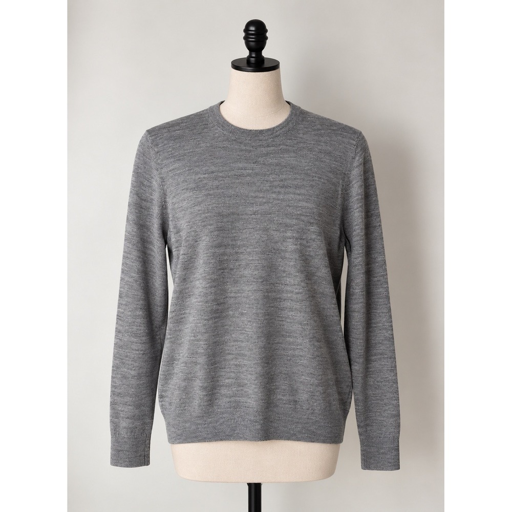 M&S Collection Grey Extra Fine Merino Wool Crew Neck Sweater Womens 10